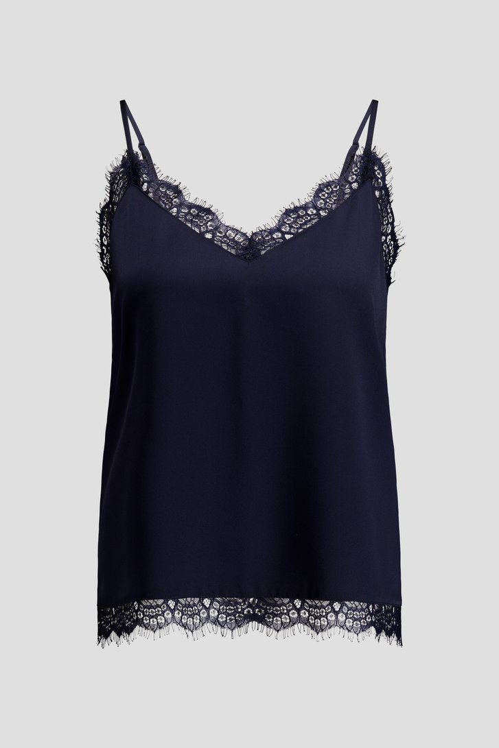 Photo produit 1 de Top bleu marine avec dentelle de D'Auvry pour Femmes