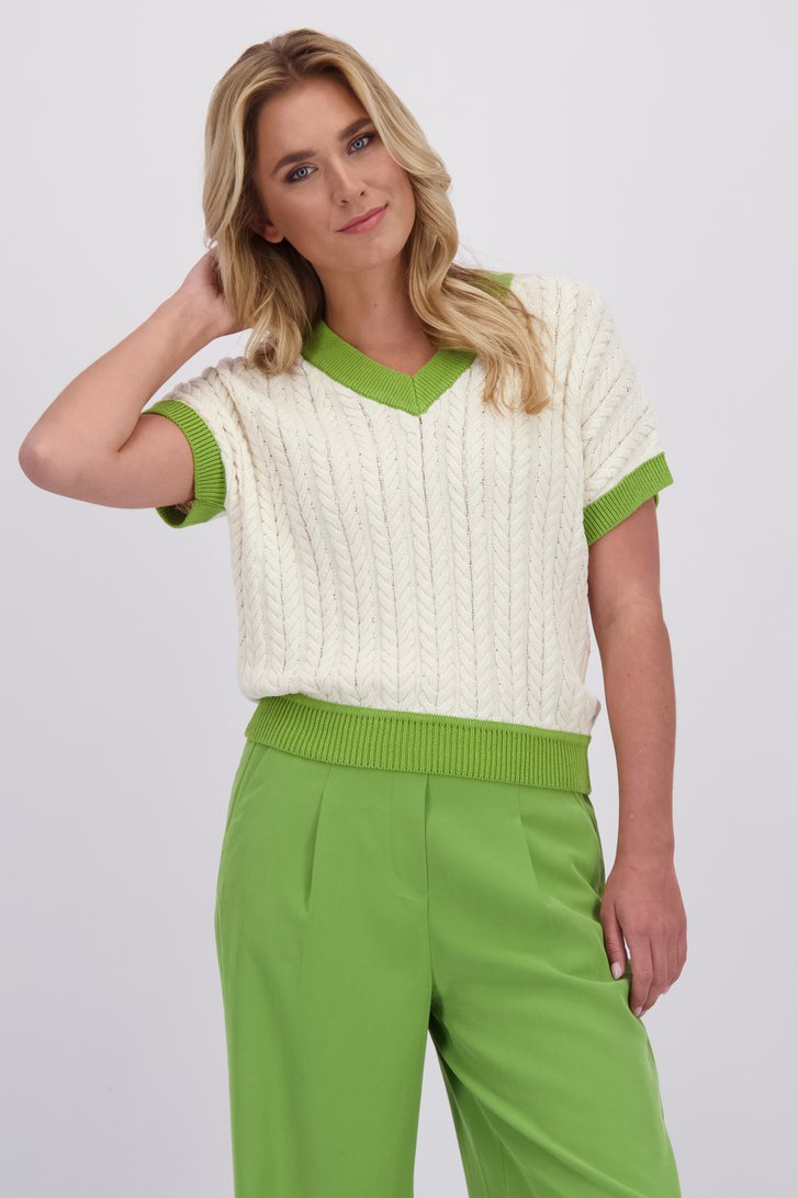 Le devant de Top écru à torsades de Libelle pour Femmes