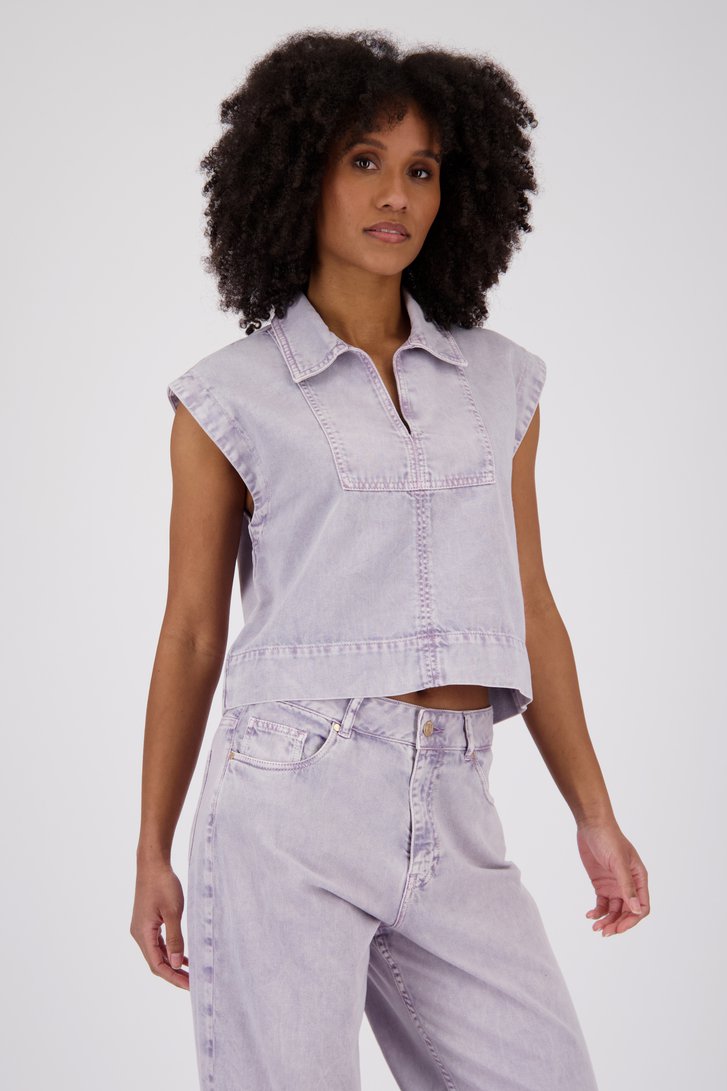 Top en denim sans manches lilas de Louise pour Femmes