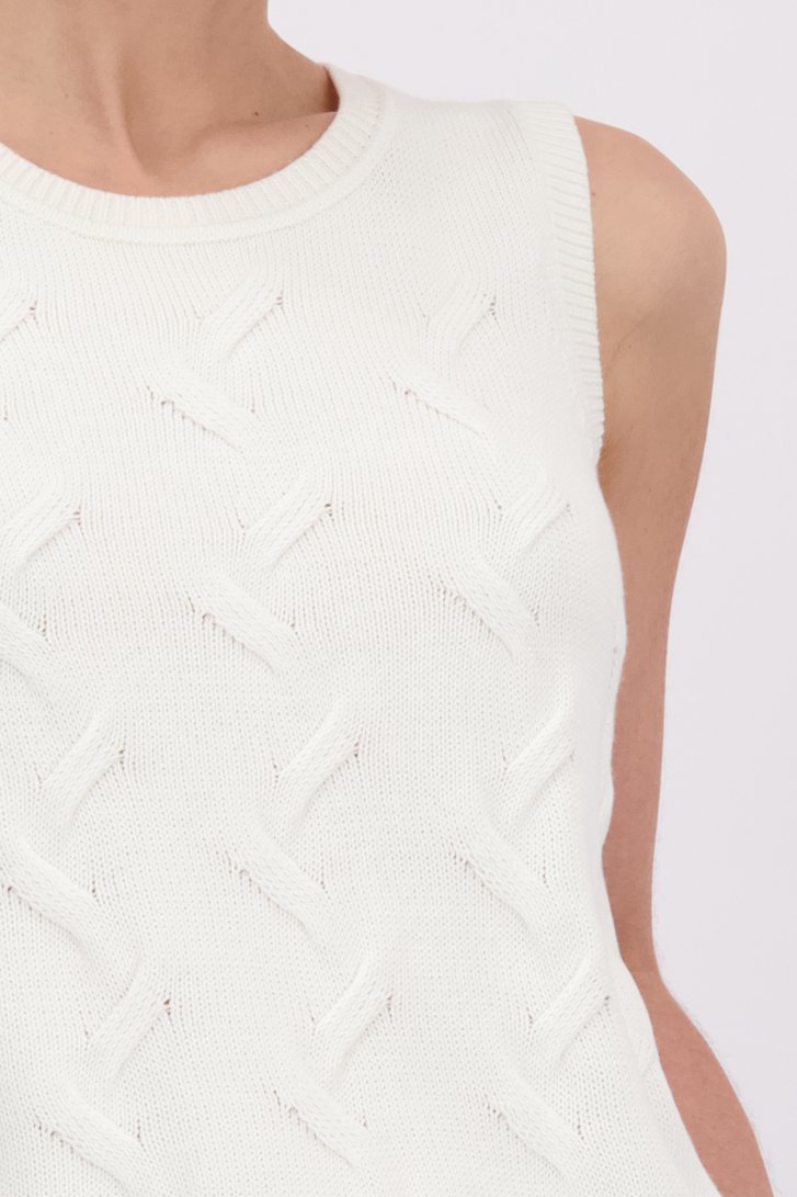 Détail de Top en maille blanche avec structure de Liberty Island pour Femmes
