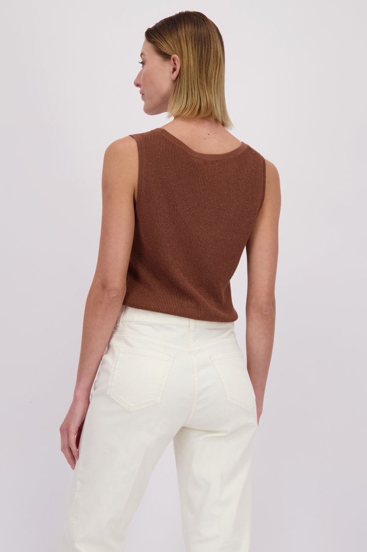 Le dos de Top en maille marron de D'Auvry pour Femmes