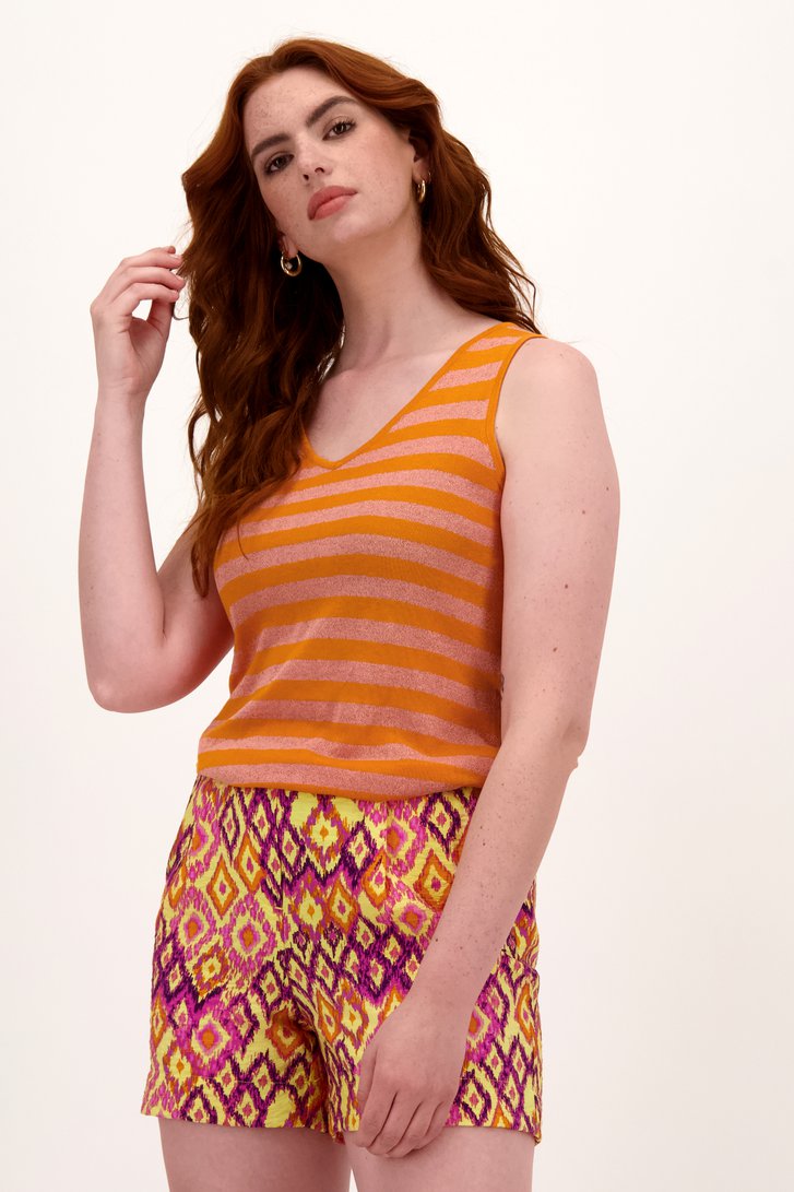 Top fin rayé orange	 de Libelle pour Femmes