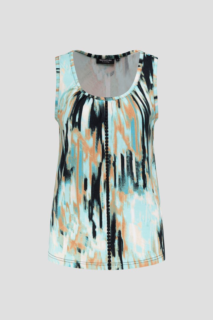 Top met kleurrijke abstracte print van Signature voor Dames