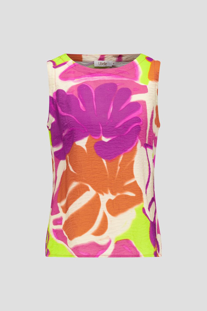 Top met zijdelook en kleurrijke print  van Libelle voor Dames