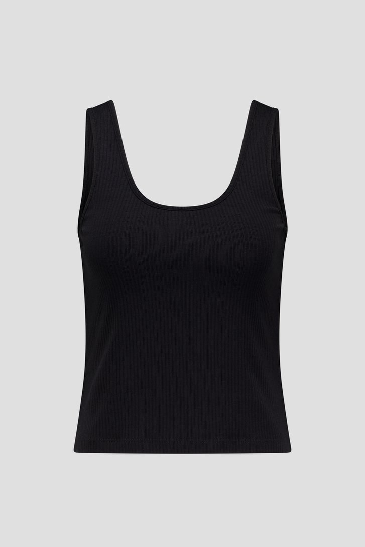 Top noir en tricot côtelé de Louise pour Femmes