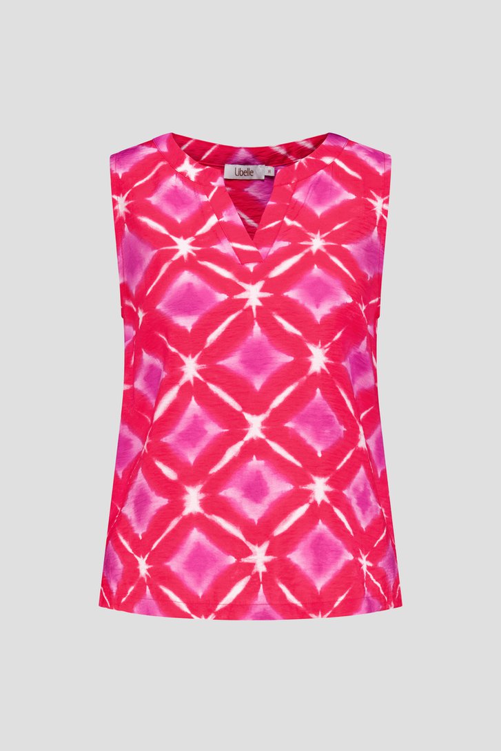 Top rouge avec imprimé aquarelle violet-blanc de Libelle pour Femmes