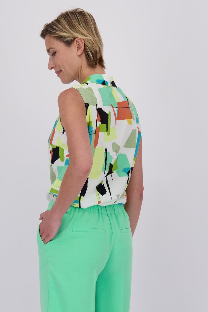 Top sans manches avec imprimé jaune-vert de Claude Arielle pour Femmes
