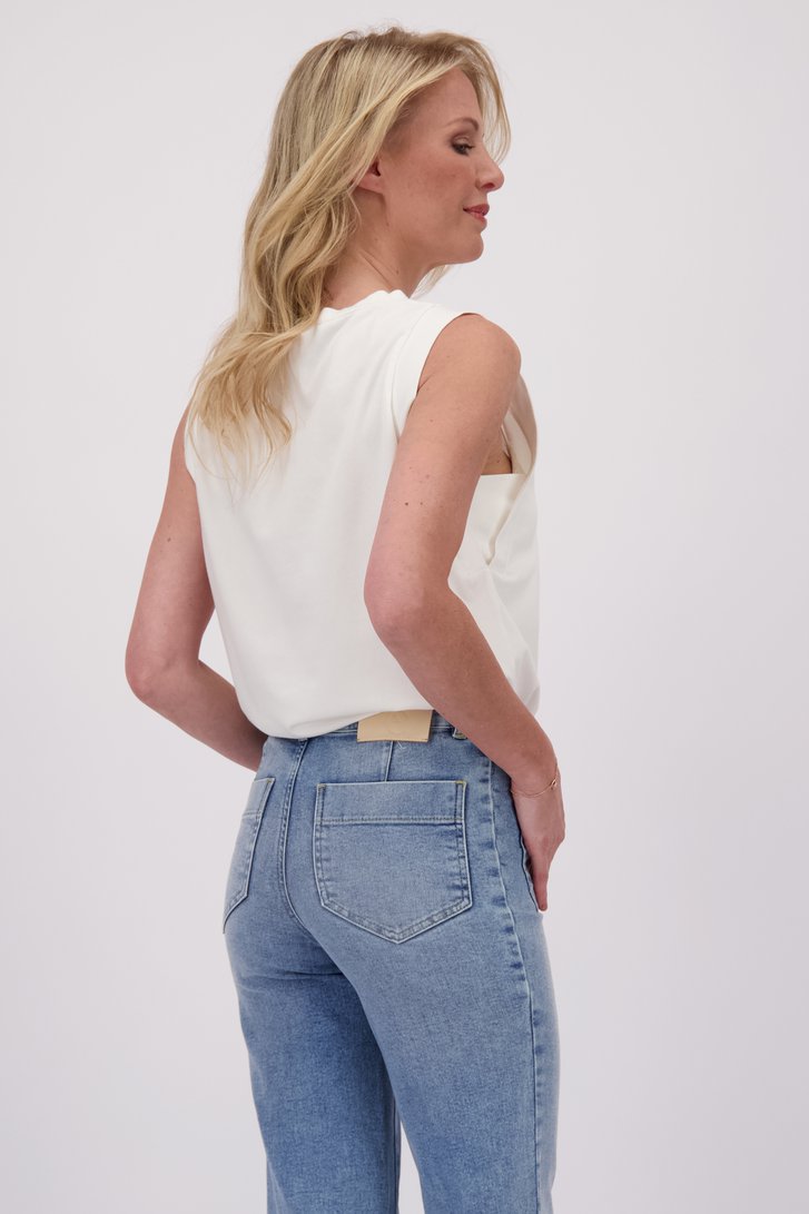 Top sans manches blanche avec col rond de AC by Annelien Coorevits pour Femmes