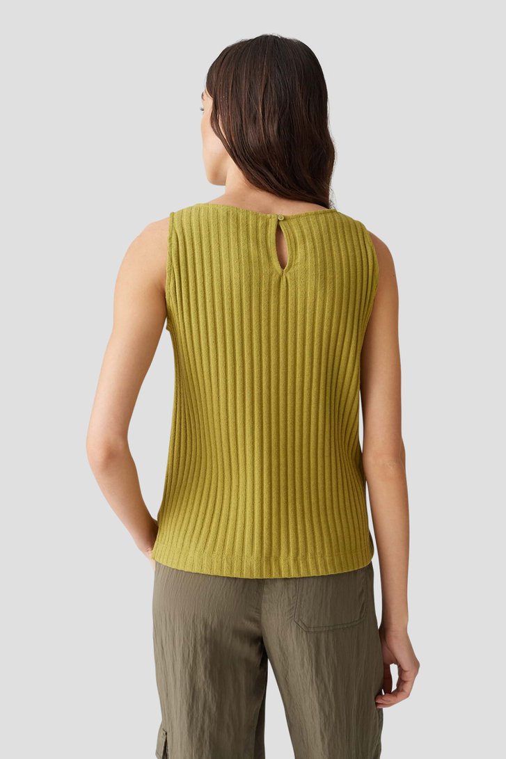 Top sans manches côtelé vert olive de Opus pour Femmes