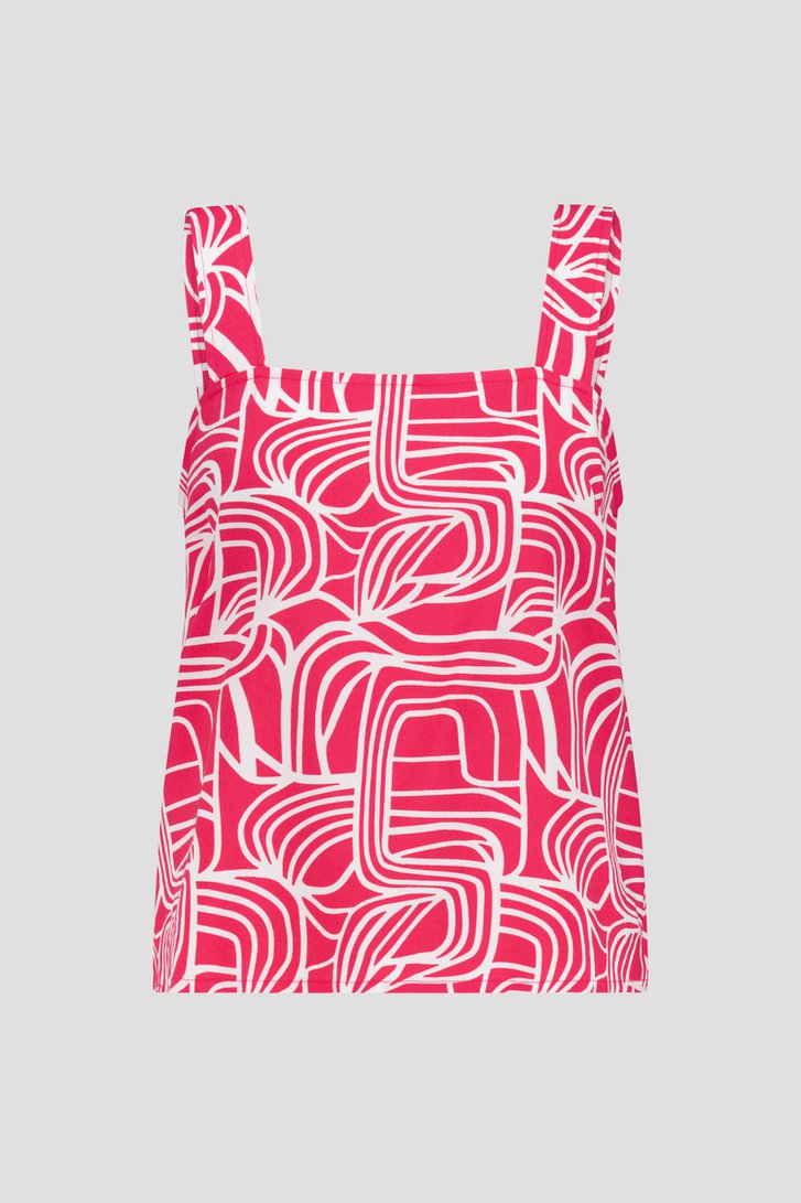 Top sans manches rouge corail à imprimé blanc de Libelle pour Femmes
