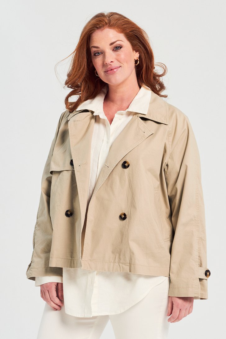 Trench-coat court beige de Opus pour Femmes
