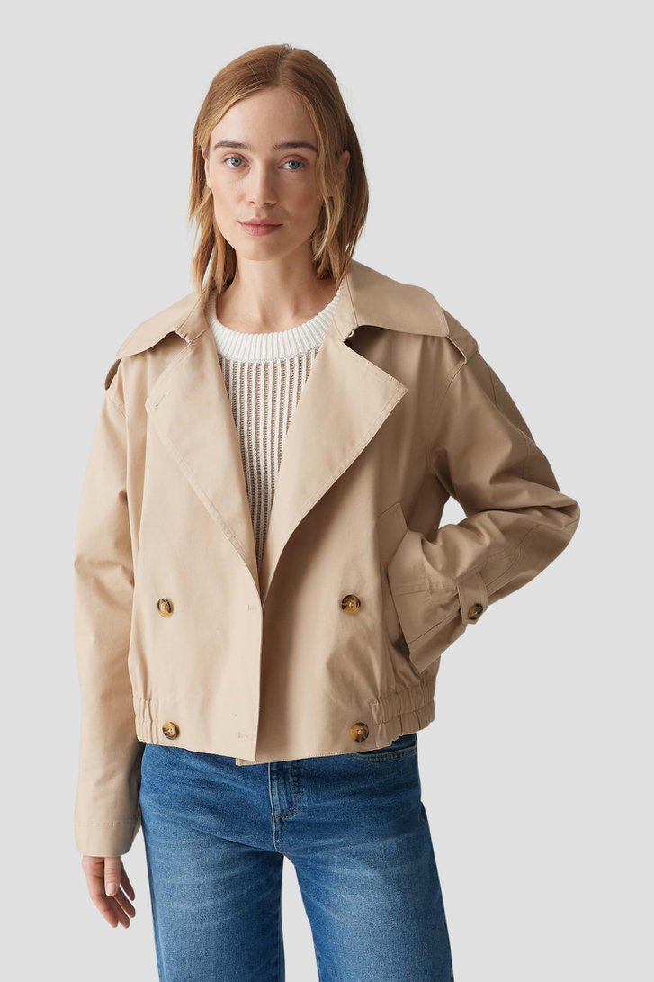 Trenchcoat beige courte de Opus pour Femmes