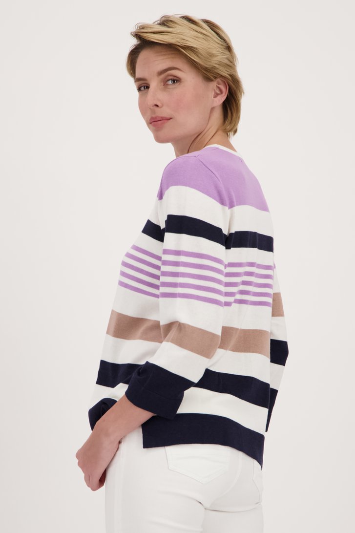 Truitje met breed gestreept patroon van Signature voor Dames