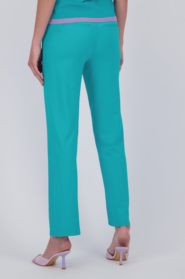 Turquoise broek met rechte pijpen van Claude Arielle voor Dames