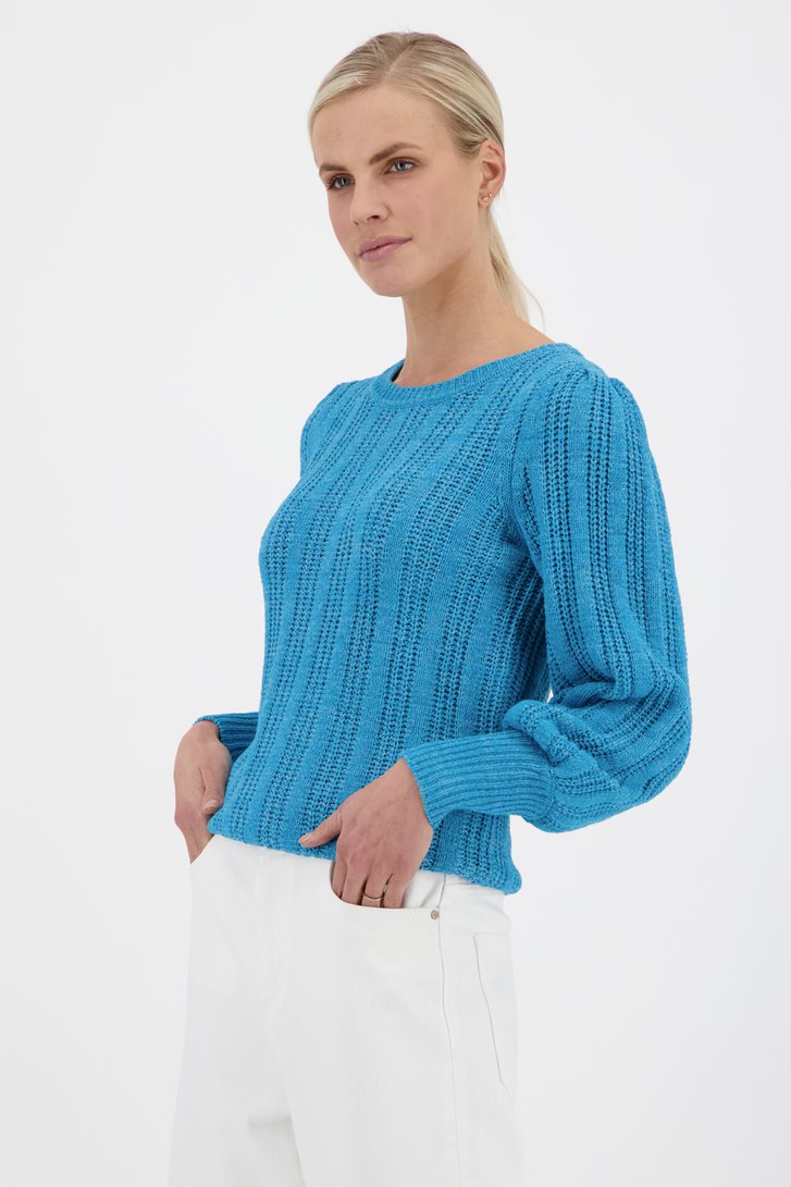 Turquoise fijngebreide trui  van Louise voor Dames