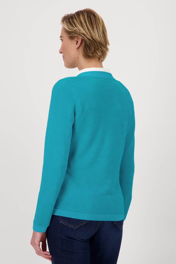 Turquoise glinsterende cardigan van Claude Arielle voor Dames