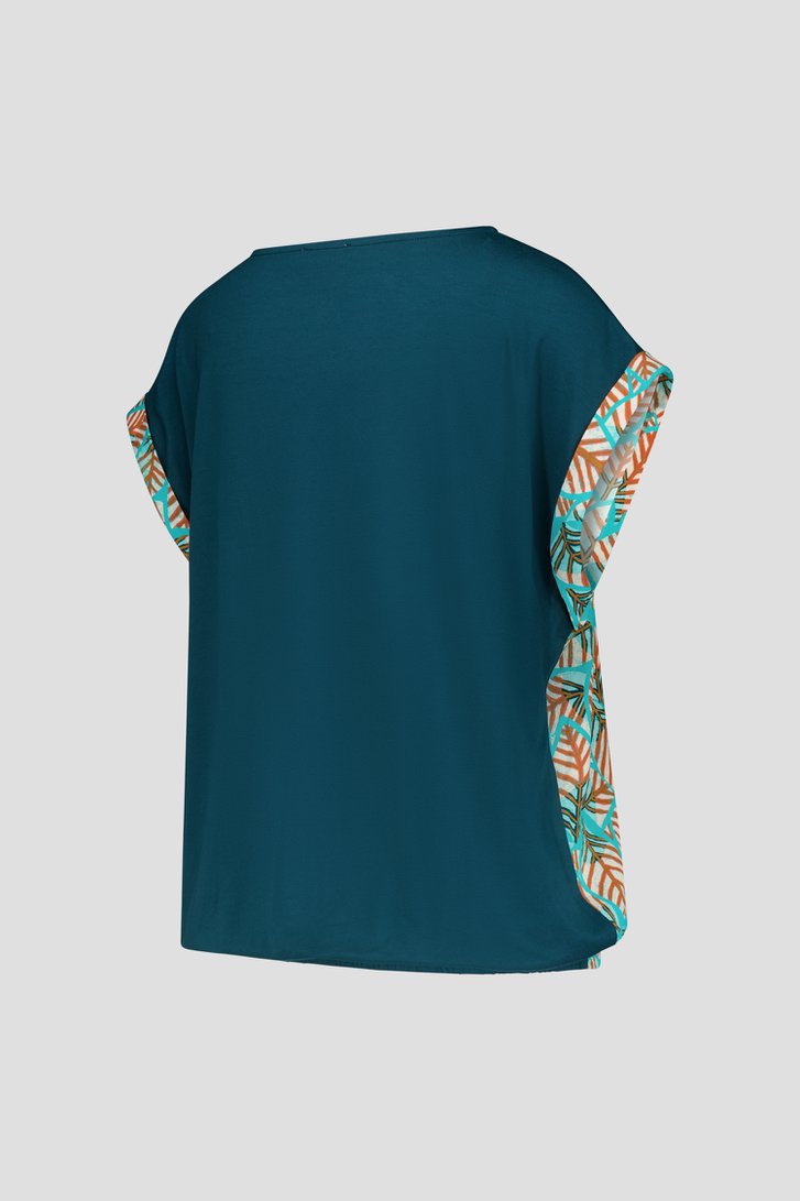 Turquoise T-shirt met geometrische print van Libelle voor Dames