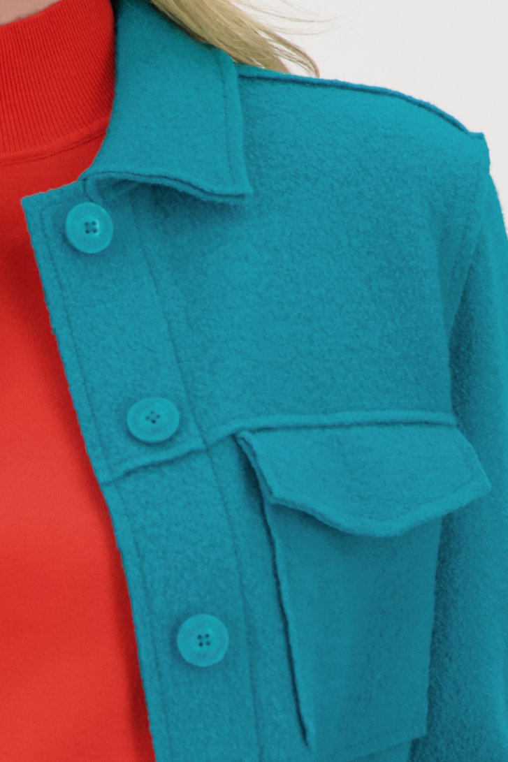 Turquoise wollen vestje van Claude Arielle voor Dames