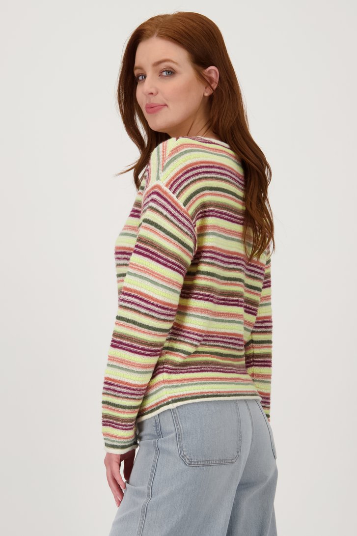 Veelkleurig gebreide trui met ronde hals  van Libelle voor Dames