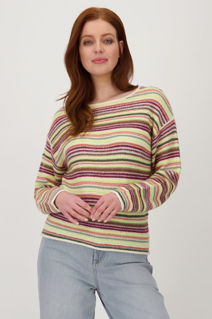 Veelkleurig gebreide trui met ronde hals  van Libelle voor Dames