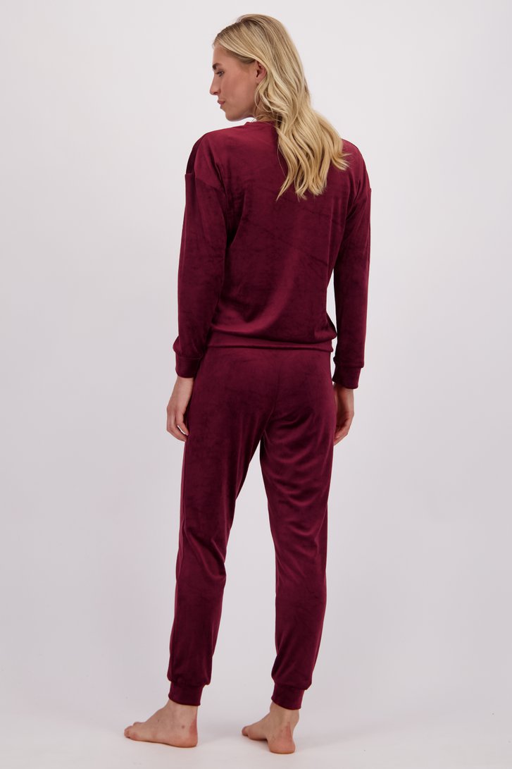 Achterkant van Velours bordeaux pyjama door Liberty Island voor Dames