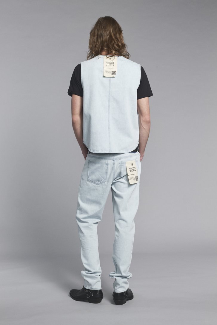 Vest en denim bleu clair sans manches - Genesis de Murielle Victorine Scherre pour Femmes