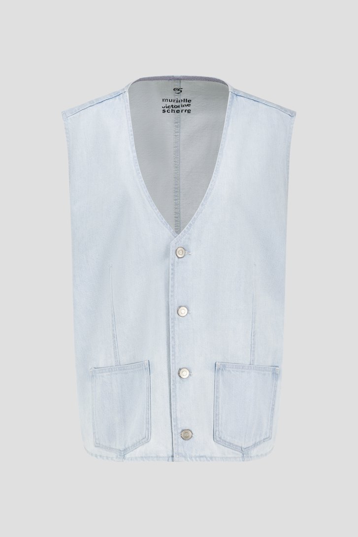 Vest en denim bleu clair sans manches - Genesis de Murielle Victorine Scherre pour Femmes