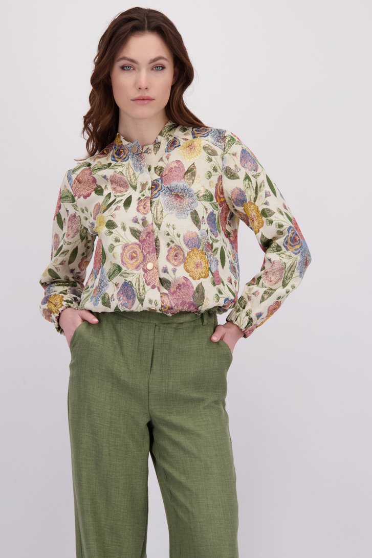 Le devant de Veste à motif floral coloré de Geisha pour Femmes