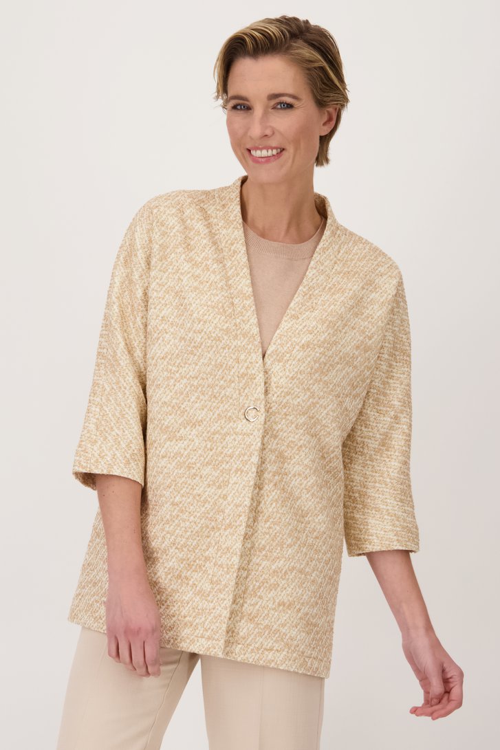 Veste beige avec lurex de Claude Arielle pour Femmes