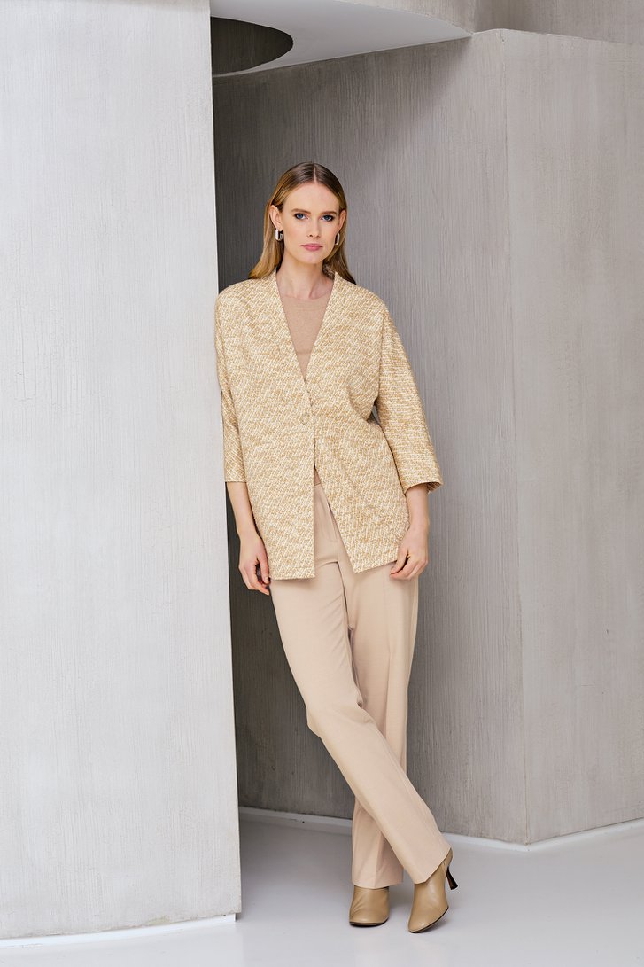 Veste beige avec lurex de Claude Arielle pour Femmes