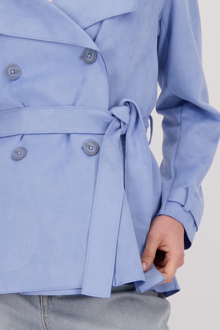 Veste bleu clair à l'aspect suède de Liberty Island pour Femmes
