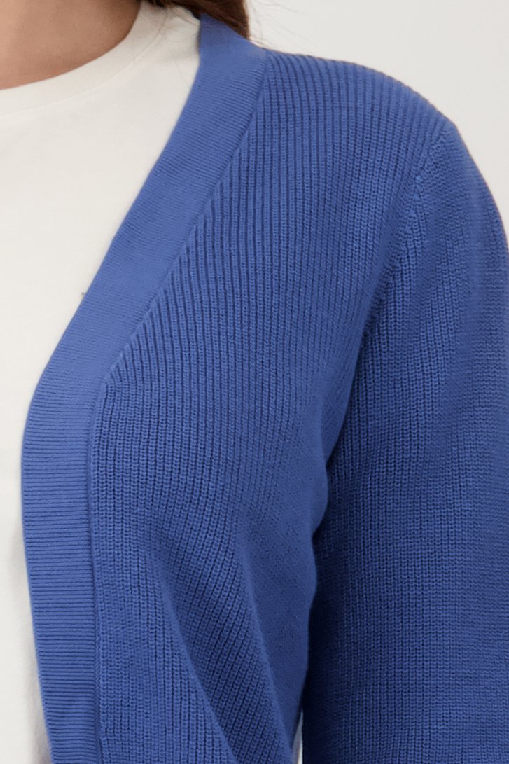 Veste bleu côtelé sans boutons de Liberty Loving nature pour Femmes
