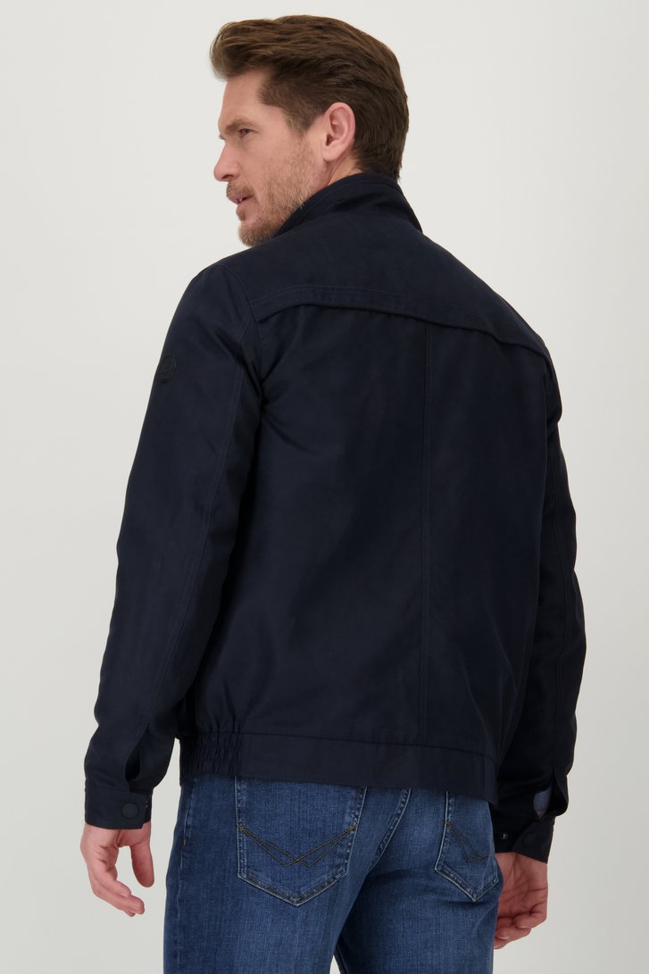 Veste bleu foncé en faux-daim de Dansaert Blue pour Hommes
