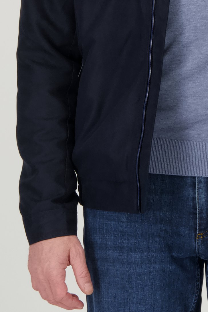 Veste bleu foncé en faux-daim de Dansaert Blue pour Hommes