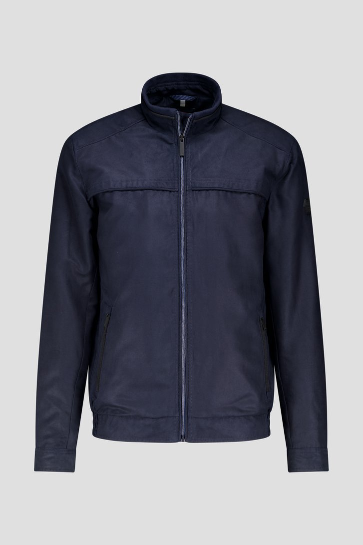 Veste bleu foncé en faux-daim de Dansaert Blue pour Hommes