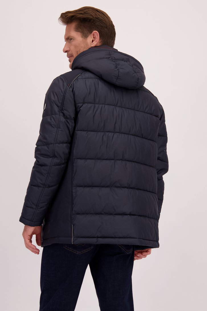 Le dos de Veste bleu foncé matelassée avec capuche de Gate One pour Hommes