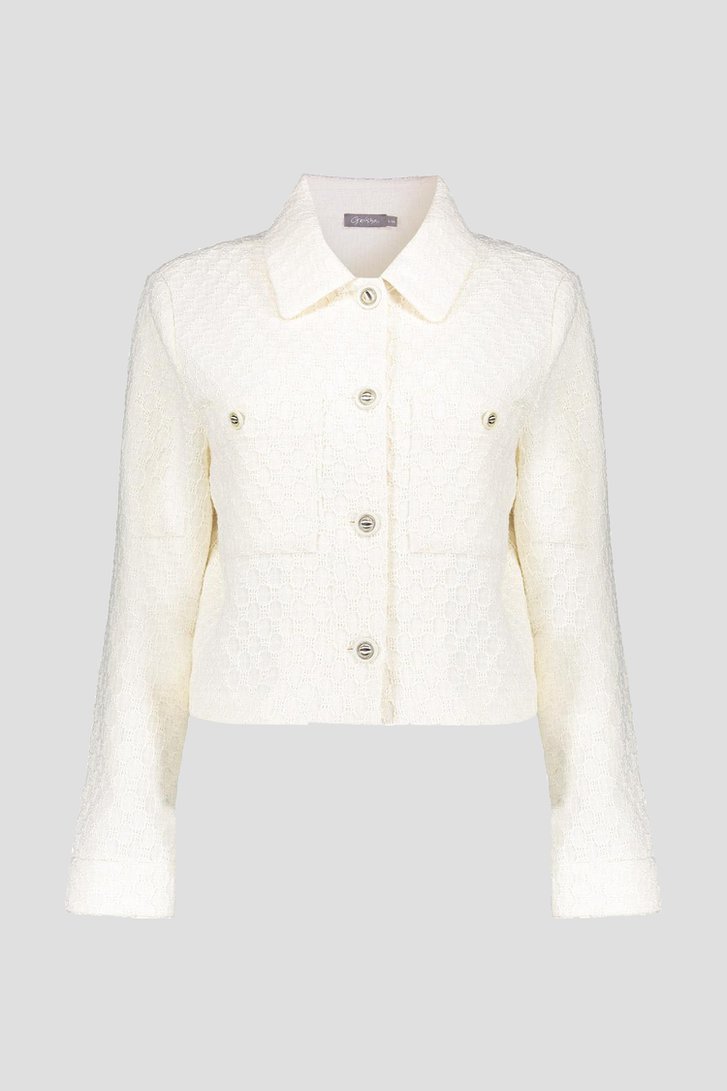 Veste bouclé écrue de Geisha pour Femmes