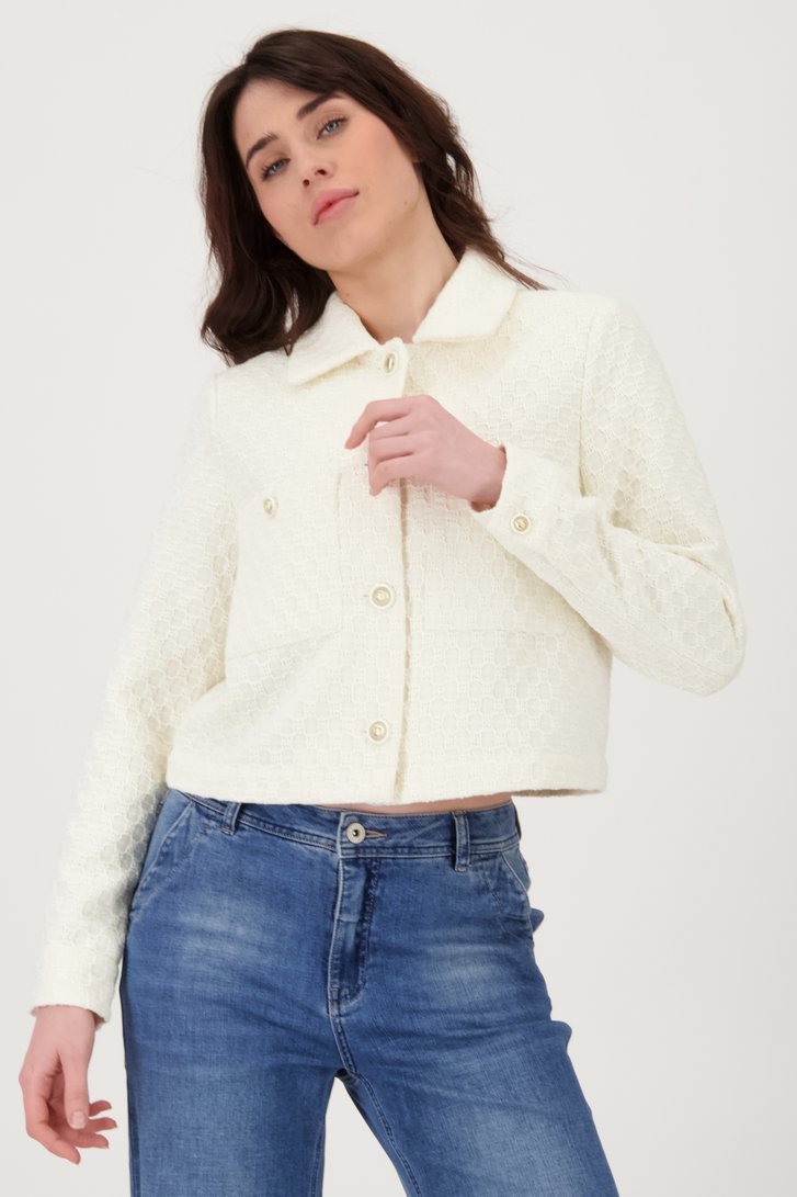 Veste bouclé écrue de Geisha pour Femmes