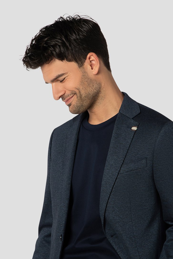 Détail de Veste de costume bleu foncé chiné de Benvenuto pour Hommes