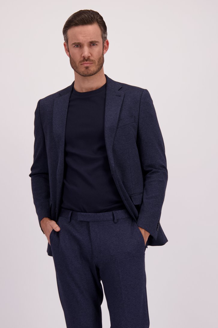 Le devant de Veste de costume bleu foncé chiné de Benvenuto pour Hommes