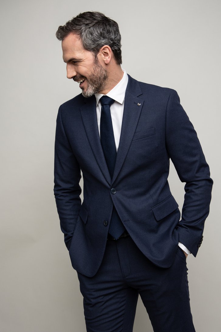 Photo supplémentaire 5 de Veste de costume bleu foncé - Slim fit - Starmer de Dansaert Black pour Hommes