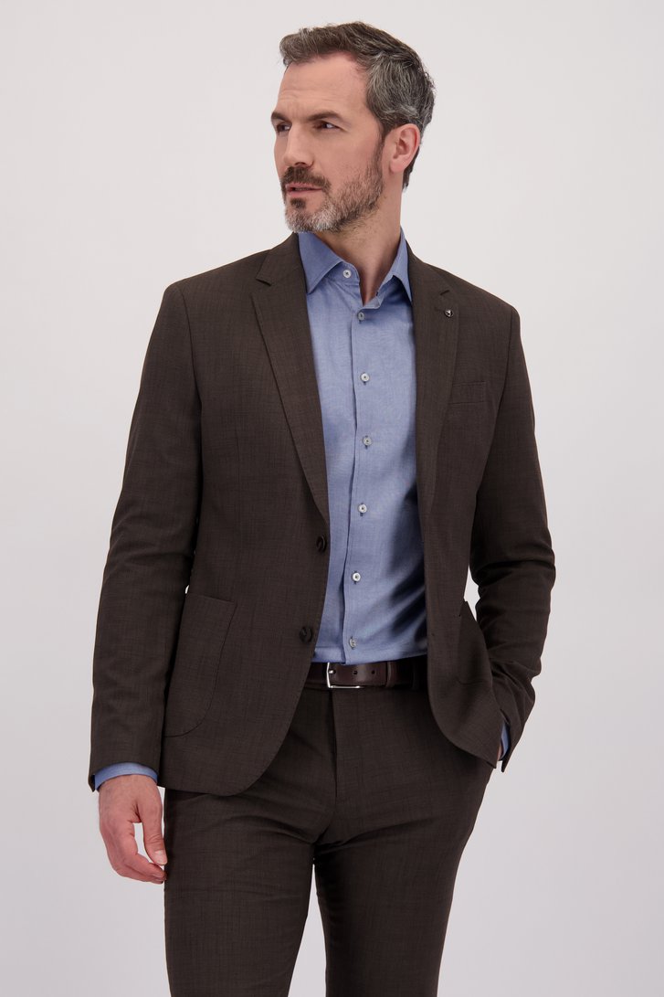 Le devant de Veste de costume brune - Slim fit - Schmidt de Dansaert Black pour Hommes