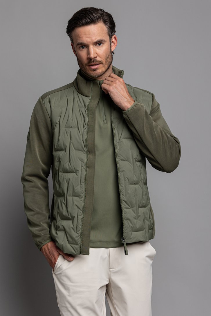 Le devant de Veste de golf matelassée verte de Dansaert Golf Club pour Hommes