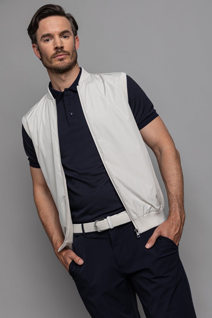 Détail de Veste de golf sans manches beige clair de Dansaert Golf Club pour Hommes