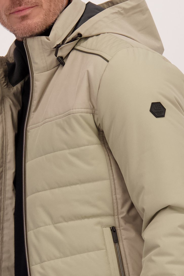 Détail de Veste doublée beige clair avec capuche amovible de Dansaert Blue pour Hommes