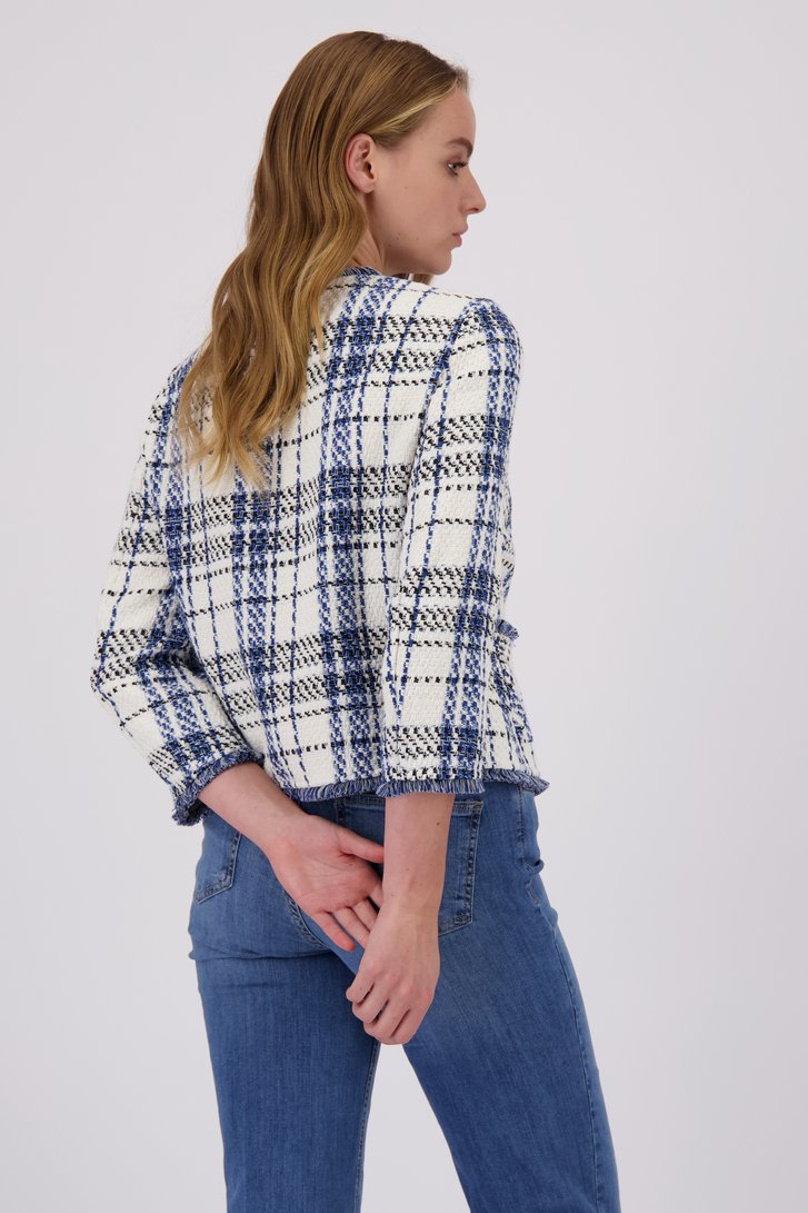 Veste en bouclé blanc avec motif à carreaux	 de More & More pour Femmes