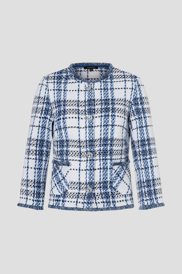 Veste en bouclé blanc avec motif à carreaux	 de More & More pour Femmes