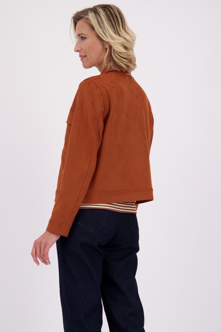 Le dos de Veste en faux daim couleur rouille  de Claude Arielle pour Femmes