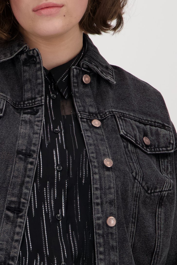 Veste en jean gris foncé	 de Only Carmakoma pour Femmes