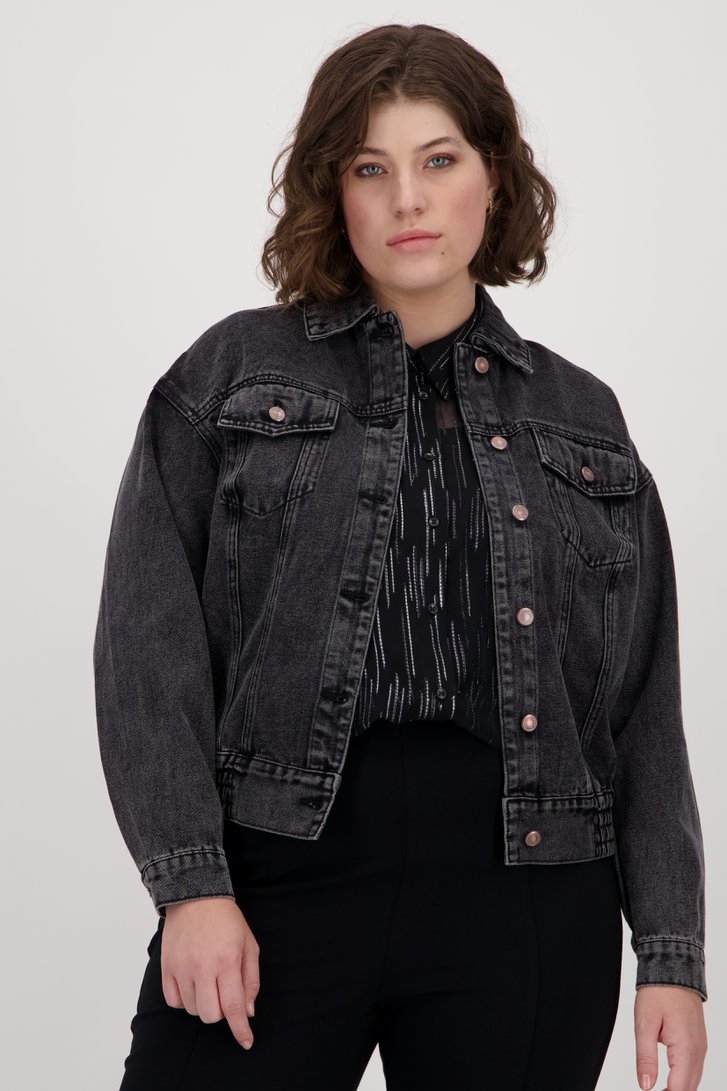Veste en jean gris foncé	 de Only Carmakoma pour Femmes